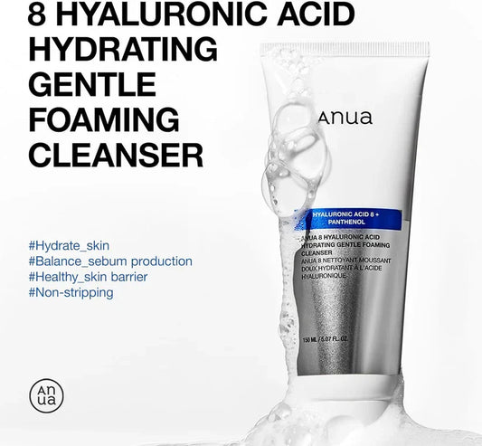 ANUA Hydrating Gentle Foaming Cleanser, Hyaluronic Acid (150ml/5.07fl oz.)